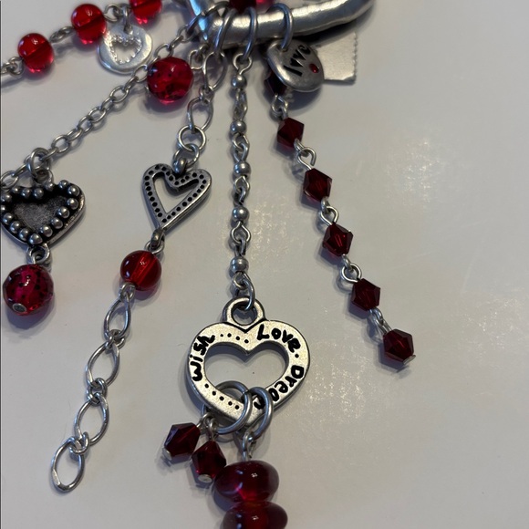 Chico’s Red and Silver Heart Bag Charm - Picture 10 of 13